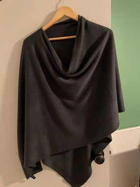 Dark Grey Draped Pashmina